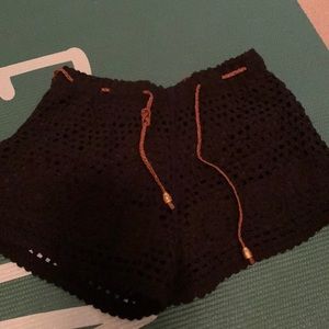 Cutest crocheted black shorts